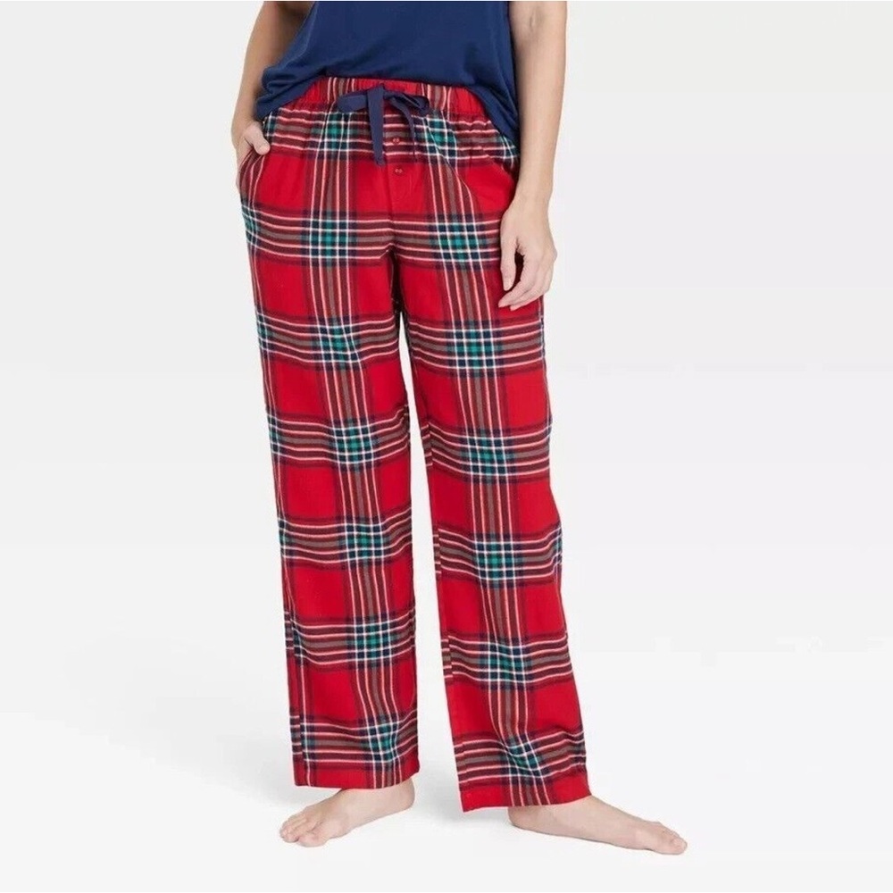 Target Stars Above Perfectly Cozy Flannel Christmas Pajama Pants - Red Plaid